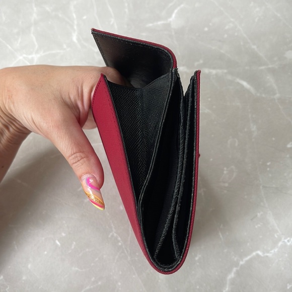 Prada RARE Red Nylon Logo Oversized Trifold Wallet - Picture 8 of 17